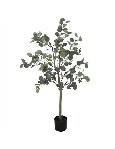 HOMCOM Decorative Artificial Plant, 5ft/ 150cm Silk Eucalyptus Tree with 230 Silver Dollar Leaves in Pot, Fake Plant for Home, O - pic 125733 | FastDaddyshop
