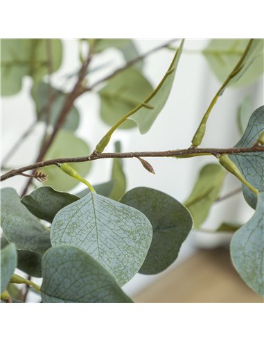 HOMCOM Decorative Artificial Plant, 5ft/ 150cm Silk Eucalyptus Tree with 230 Silver Dollar Leaves in Pot, Fake Plant for Home, O