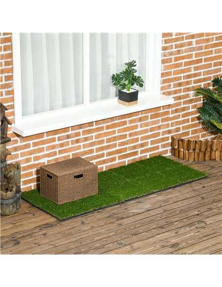 Outsunny 10 PCs 30 x 30cm Artificial Grass Turf, 25mm Pile Height Grass Carpet Fake Grass Mat UV Resistance for Outdoor - pic 125750 | FastDaddyshop