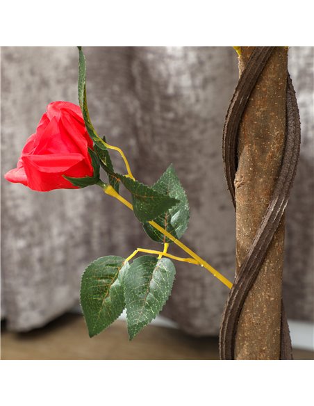 Outsunny Set of 2 Artificial Plants White Rose Floral in Pot, Fake Plants for Home Indoor Outdoor Decor, 90cm, Red - pic 125776 | FastDaddyshop