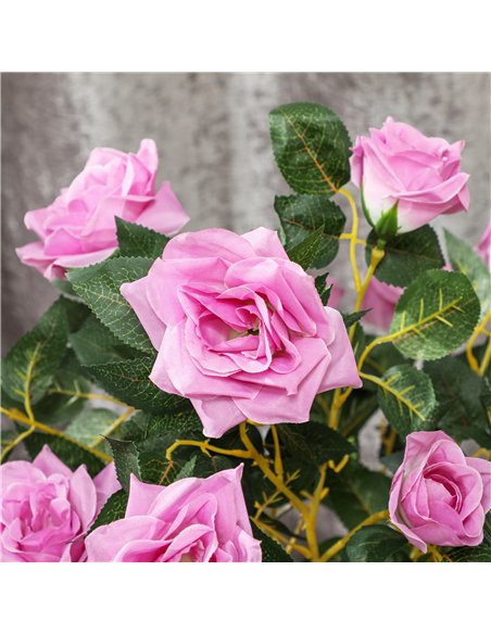 Outsunny Set of 2 Artificial Plants White Rose Floral in Pot, Fake Plants for Home Indoor Outdoor Decor, 90cm, Purple - pic 125784 | FastDaddyshop