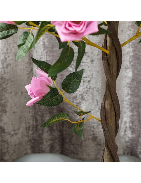 Outsunny Set of 2 Artificial Plants White Rose Floral in Pot, Fake Plants for Home Indoor Outdoor Decor, 90cm, Purple - pic 125785 | FastDaddyshop