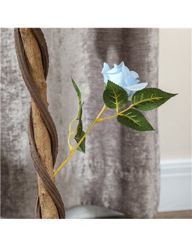 Outsunny Set of 2 Artificial Plants White Rose Floral in Pot, Fake Plants for Home Indoor Outdoor Decor, 90cm, Light Blue