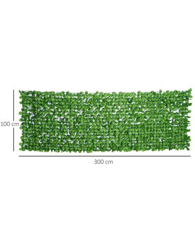 Outsunny 3 x 1m Artificial Leaf Wall - Green