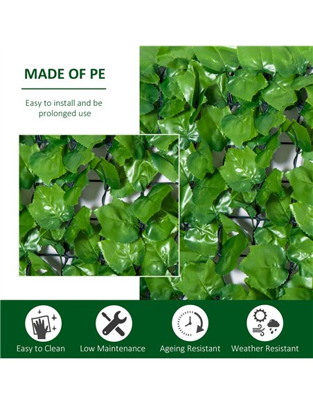 Outsunny 3 x 1m Artificial Leaf Wall - Green - pic 125808 | FastDaddyshop