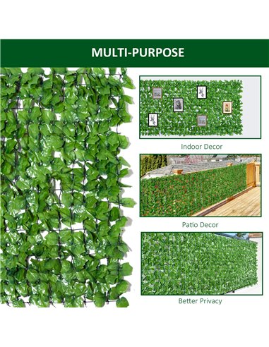Outsunny 3 x 1m Artificial Leaf Wall - Green