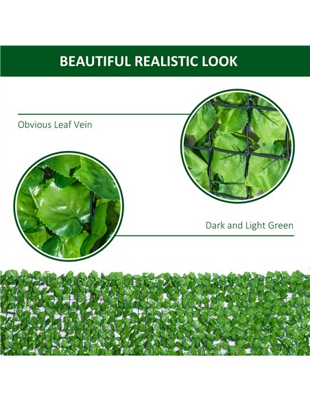 Outsunny 3 x 1m Artificial Leaf Wall - Green - pic 125810 | FastDaddyshop