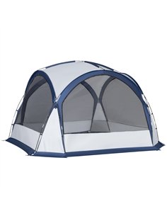 Outsunny Dome Tent for 6-8 Person, Camping Tent with 4 Zipped Mesh Doors, Removable Oxford Cloth, Lamp Hook, Portable Carry Bag,