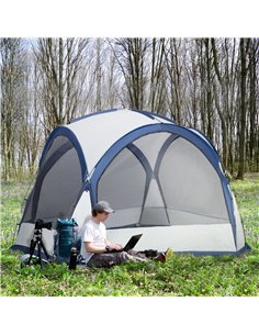 Outsunny Dome Tent for 6-8 Person, Camping Tent with 4 Zipped Mesh Doors, Removable Oxford Cloth, Lamp Hook, Portable Carry Bag, 2