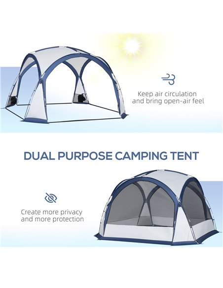 Outsunny Dome Tent for 6-8 Person, Camping Tent with 4 Zipped Mesh Doors, Removable Oxford Cloth, Lamp Hook, Portable Carry Bag, - pic 125817 | FastDaddyshop