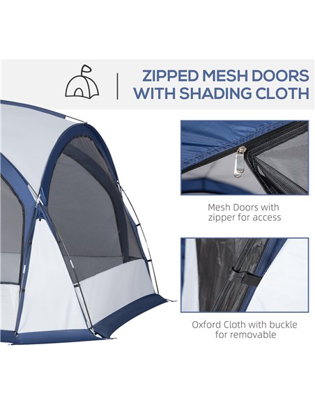 Outsunny Dome Tent for 6-8 Person, Camping Tent with 4 Zipped Mesh Doors, Removable Oxford Cloth, Lamp Hook, Portable Carry Bag, - pic 125818 | FastDaddyshop