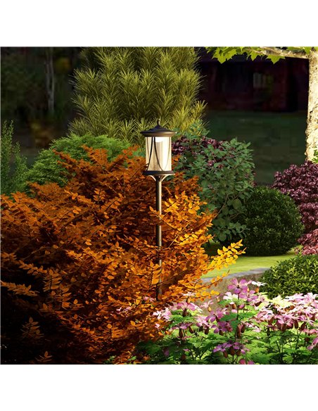 Outsunny Solar Lamp Post Light, 1.3 M LED Outdoor Street Light, Waterproof IP44 for Patio, Garden, Pathway, Cool White - pic 125824 | FastDaddyshop