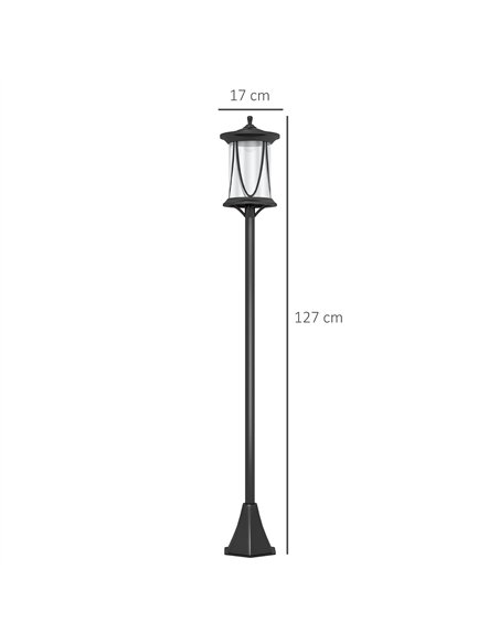 Outsunny Solar Lamp Post Light, 1.3 M LED Outdoor Street Light, Waterproof IP44 for Patio, Garden, Pathway, Cool White - pic 125825 | FastDaddyshop