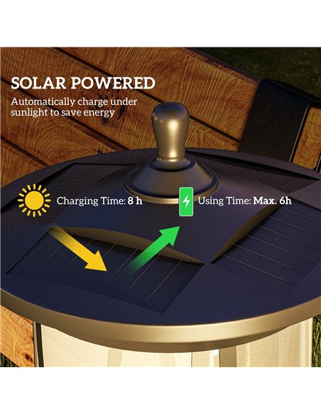 Outsunny Solar Lamp Post Light, 1.3 M LED Outdoor Street Light, Waterproof IP44 for Patio, Garden, Pathway, Cool White - pic 125826 | FastDaddyshop