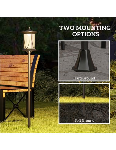 Outsunny Solar Lamp Post Light, 1.3 M LED Outdoor Street Light, Waterproof IP44 for Patio, Garden, Pathway, Cool White