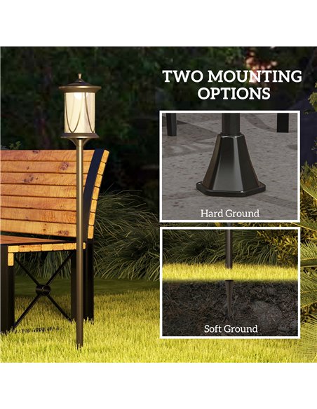 Outsunny Solar Lamp Post Light, 1.3 M LED Outdoor Street Light, Waterproof IP44 for Patio, Garden, Pathway, Cool White - pic 125828 | FastDaddyshop