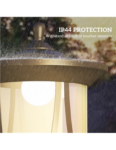 Outsunny Solar Lamp Post Light, 1.3 M LED Outdoor Street Light, Waterproof IP44 for Patio, Garden, Pathway, Cool White