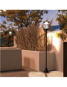 Outsunny Set of Two 1.8m Traditional Style Solar Lamp Posts - Black 2