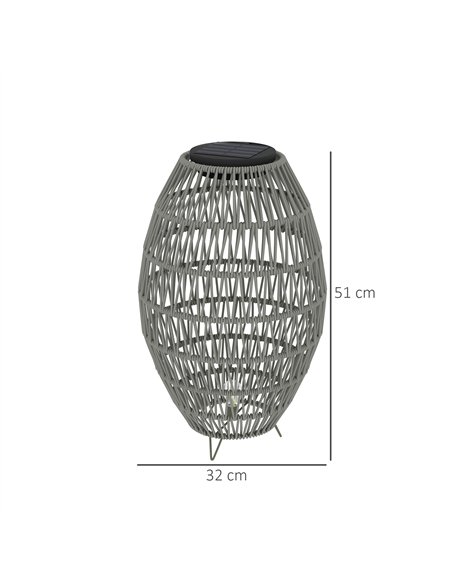 Outsunny Rattan Solar Lamp, Garden Solar Lantern with Auto On/Off Light, IP44 Waterproof, Decorative Outdoor Rattan Lamp for Por - pic 125843 | FastDaddyshop