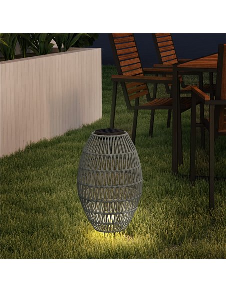 Outsunny Rattan Solar Lamp, Garden Solar Lantern with Auto On/Off Light, IP44 Waterproof, Decorative Outdoor Rattan Lamp for Por - pic 125848 | FastDaddyshop