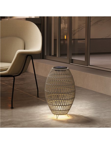 Outsunny Rattan Solar Lamp, Garden Solar Lantern with Auto On/Off Light, IP44 Waterproof, Decorative Outdoor Rattan Lamp for Por - pic 125849 | FastDaddyshop