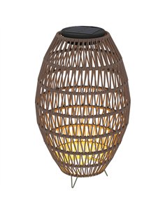 Outsunny Rattan Solar Lamp, Garden Solar Lantern with Auto On/Off Light, IP44 Waterproof, Decorative Outdoor Rattan Lamp for Por