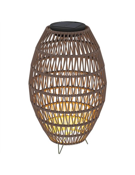 Outsunny Rattan Solar Lamp, Garden Solar Lantern with Auto On/Off Light, IP44 Waterproof, Decorative Outdoor Rattan Lamp for Por - pic 125850 | FastDaddyshop