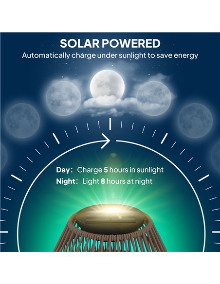 Outsunny Rattan Solar Lamp, Garden Solar Lantern with Auto On/Off Light, IP44 Waterproof, Decorative Outdoor Rattan Lamp for Por - pic 125853 | FastDaddyshop