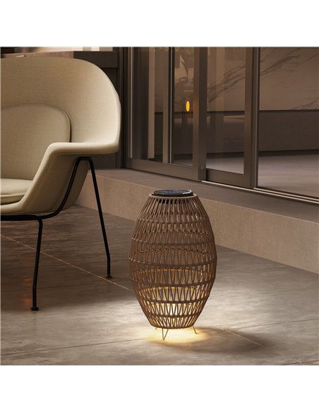 Outsunny Rattan Solar Lamp, Garden Solar Lantern with Auto On/Off Light, IP44 Waterproof, Decorative Outdoor Rattan Lamp for Por - pic 125858 | FastDaddyshop