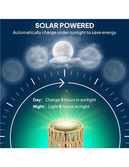 Outsunny Boho Rattan Floor Lamp, 3-Lights Rattan Lamp with Shelf, Freestanding Solar Garden Light with Auto On/Off Lights, IP44  - pic 125863 | FastDaddyshop