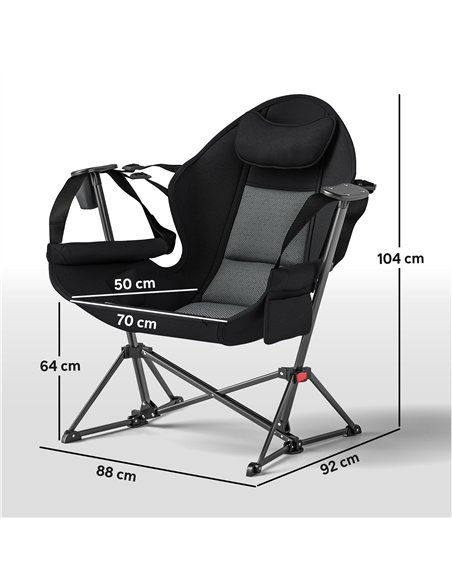 Outsunny Hammock Camping Chair Set of 2, Adjustable Back Swinging Camping Chair Portable Camp Chair with Cup Holder, Headrest, P - pic 125879 | FastDaddyshop