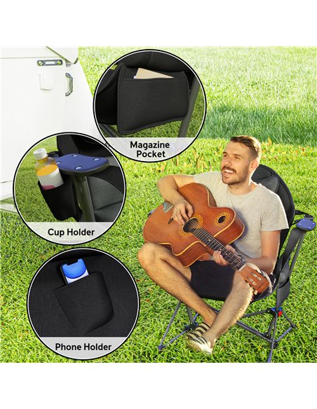 Outsunny Hammock Camping Chair Set of 2, Adjustable Back Swinging Camping Chair Portable Camp Chair with Cup Holder, Headrest, P - pic 125883 | FastDaddyshop
