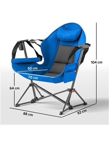 Outsunny Hammock Camping Chair Set of 2, Adjustable Back Swinging Camping Chair Portable Camp Chair with Cup Holder, Headrest, P
