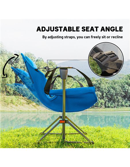 Outsunny Hammock Camping Chair Set of 2, Adjustable Back Swinging Camping Chair Portable Camp Chair with Cup Holder, Headrest, P - pic 125889 | FastDaddyshop