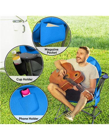 Outsunny Hammock Camping Chair Set of 2, Adjustable Back Swinging Camping Chair Portable Camp Chair with Cup Holder, Headrest, P
