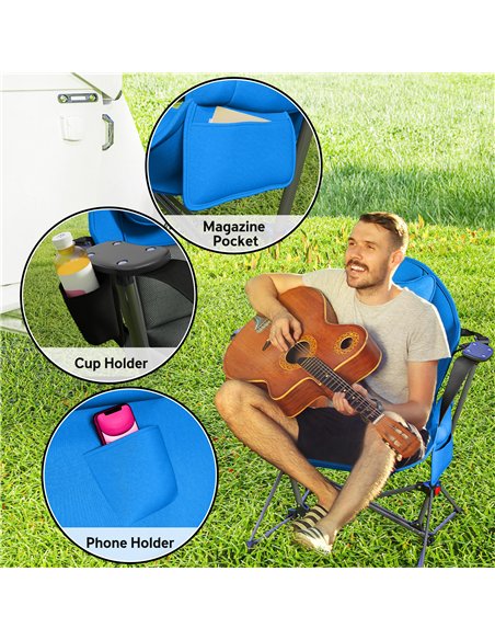 Outsunny Hammock Camping Chair Set of 2, Adjustable Back Swinging Camping Chair Portable Camp Chair with Cup Holder, Headrest, P - pic 125892 | FastDaddyshop