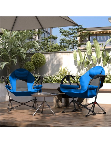 Outsunny Hammock Camping Chair Set of 2, Adjustable Back Swinging Camping Chair Portable Camp Chair with Cup Holder, Headrest, P - pic 125894 | FastDaddyshop