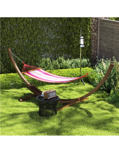 Outsunny 3.25m Wooden Hammock Stand Universal Fit Garden Picnic Camp Accessories, Brown