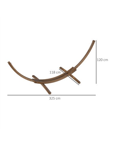 Outsunny 3.25m Wooden Hammock Stand Universal Fit Garden Picnic Camp Accessories, Brown
