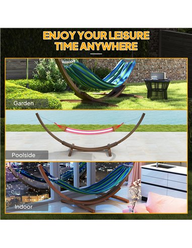Outsunny 3.25m Wooden Hammock Stand Universal Fit Garden Picnic Camp Accessories, Brown
