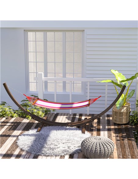 Outsunny 3.25m Wooden Hammock Stand Universal Fit Garden Picnic Camp Accessories, Brown - pic 125901 | FastDaddyshop