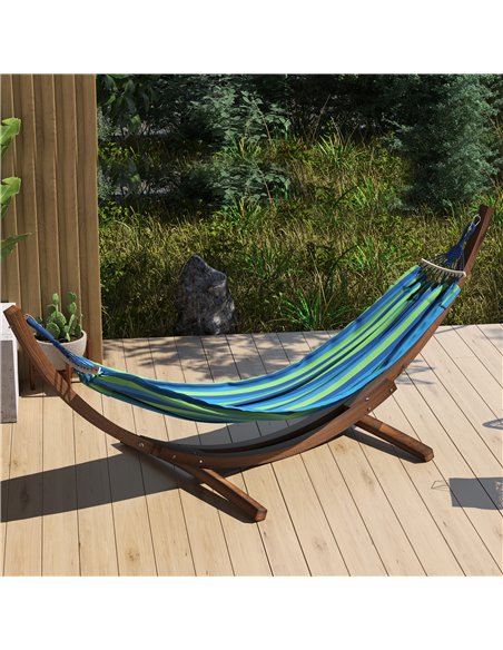 Outsunny 3.25m Wooden Hammock Stand Universal Fit Garden Picnic Camp Accessories, Brown - pic 125902 | FastDaddyshop