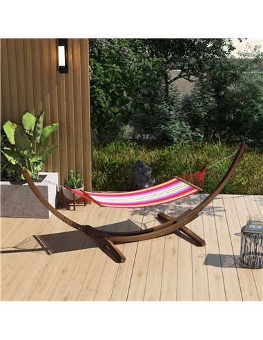 Outsunny 3.25m Wooden Hammock Stand Universal Fit Garden Picnic Camp Accessories, Brown
