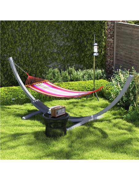Outsunny 3.25m Wooden Hammock Stand Universal Fit Garden Picnic Camp Accessories, Grey - pic 125905 | FastDaddyshop