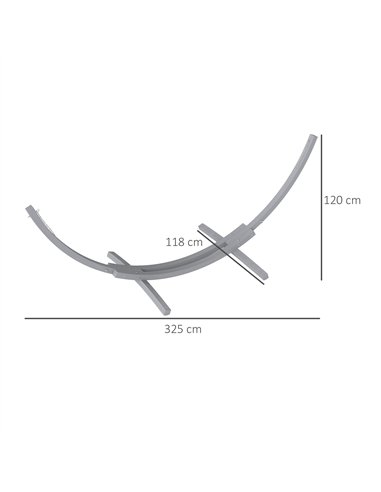 Outsunny 3.25m Wooden Hammock Stand Universal Fit Garden Picnic Camp Accessories, Grey