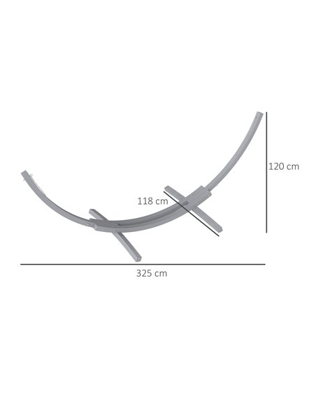 Outsunny 3.25m Wooden Hammock Stand Universal Fit Garden Picnic Camp Accessories, Grey - pic 125906 | FastDaddyshop