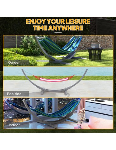 Outsunny 3.25m Wooden Hammock Stand Universal Fit Garden Picnic Camp Accessories, Grey