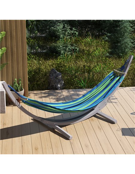 Outsunny 3.25m Wooden Hammock Stand Universal Fit Garden Picnic Camp Accessories, Grey - pic 125911 | FastDaddyshop
