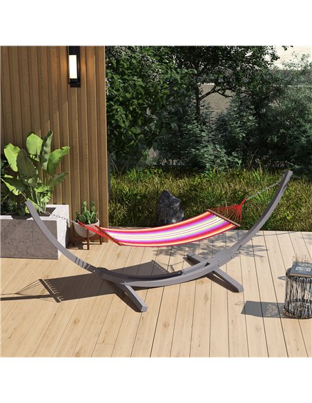 Outsunny 3.25m Wooden Hammock Stand Universal Fit Garden Picnic Camp Accessories, Grey - pic 125912 | FastDaddyshop