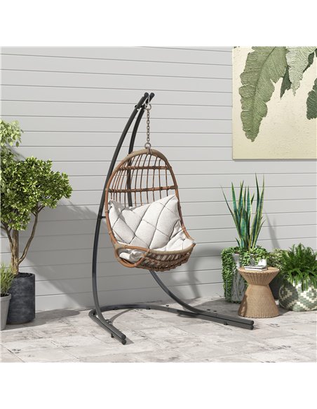 Outsunny Hammock Chair Stand Only, Hanging Chair Stand with Extra Large Base, Heavy Duty Metal Single Hammock Egg Swing Frame fo - pic 125914 | FastDaddyshop